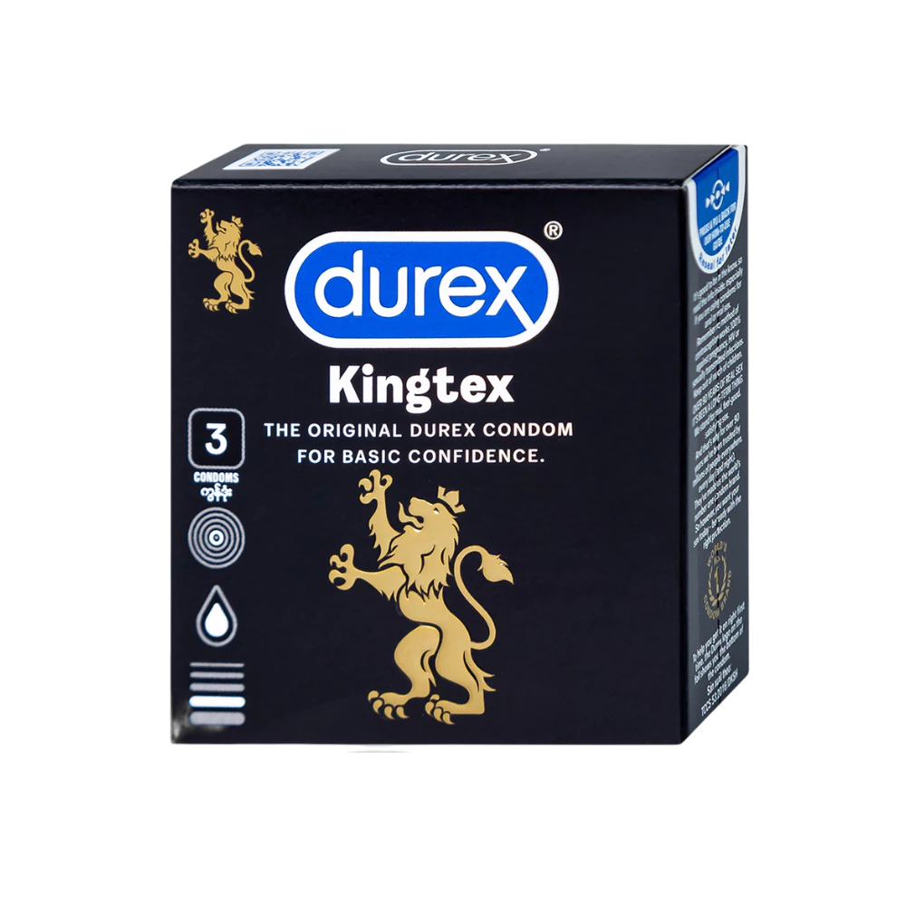 Bao cao su Durex Kingtex ôm sát bôi trơn size 49mm (Hộp 3) & (Hộp 12)