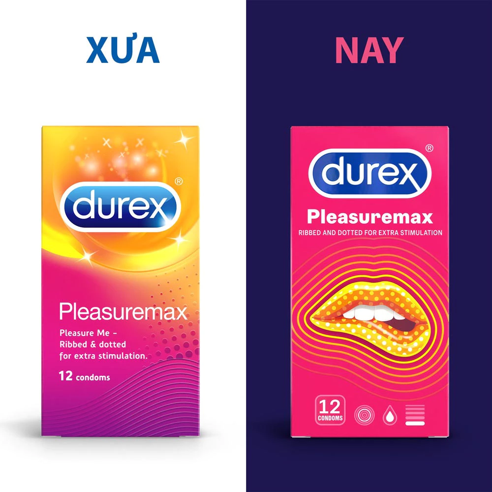 Bao cao su Durex Pleasuremax gân gai size 56mm (hộp 3) & (hộp 12)