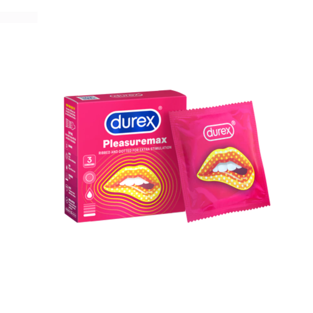 Bao cao su Durex Pleasuremax gân gai size 56mm (hộp 3) & (hộp 12)