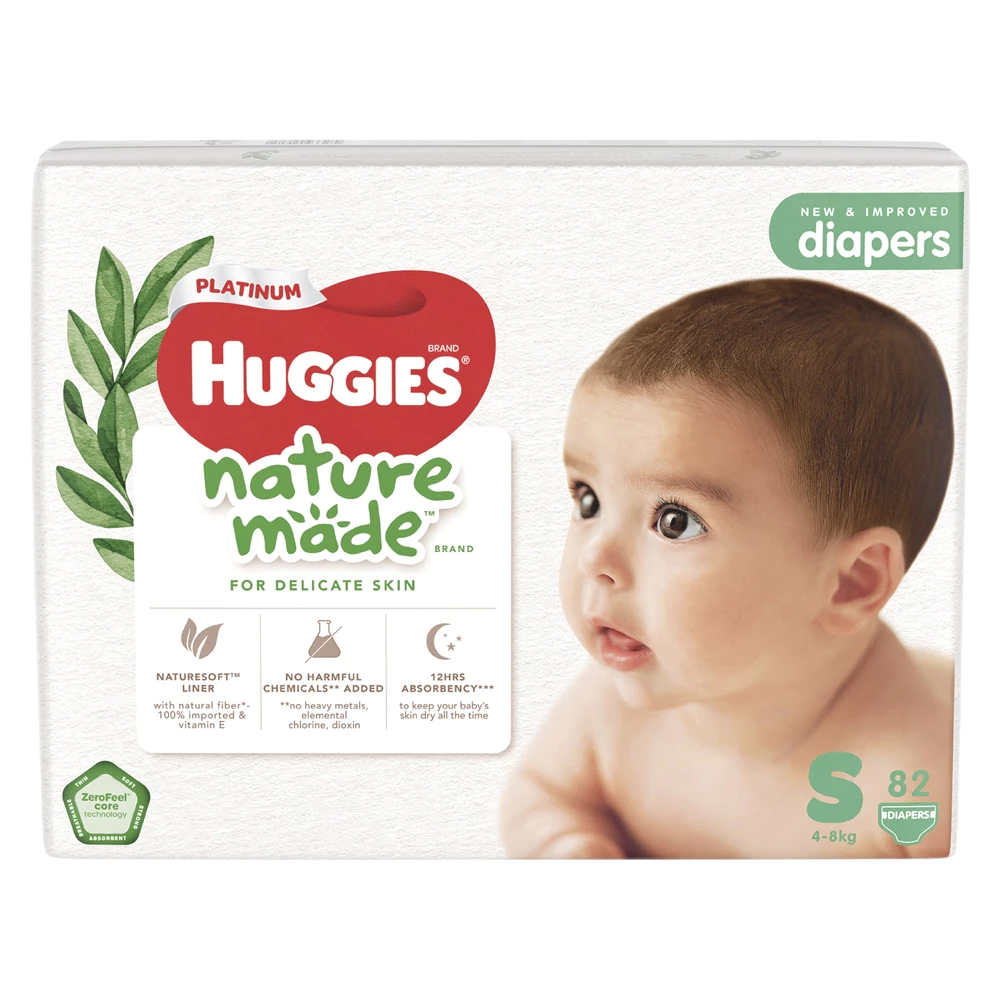 Bỉm dán/quần Huggies Platinum nature made size NB60/S82/M64/L54/M58/L44/XL38/XXL26 cho bé từ 4 - trên 15kg