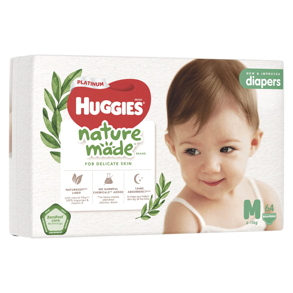 Bỉm dán/quần Huggies Platinum nature made size NB60/S82/M64/L54/M58/L44/XL38/XXL26 cho bé từ 4 - trên 15kg