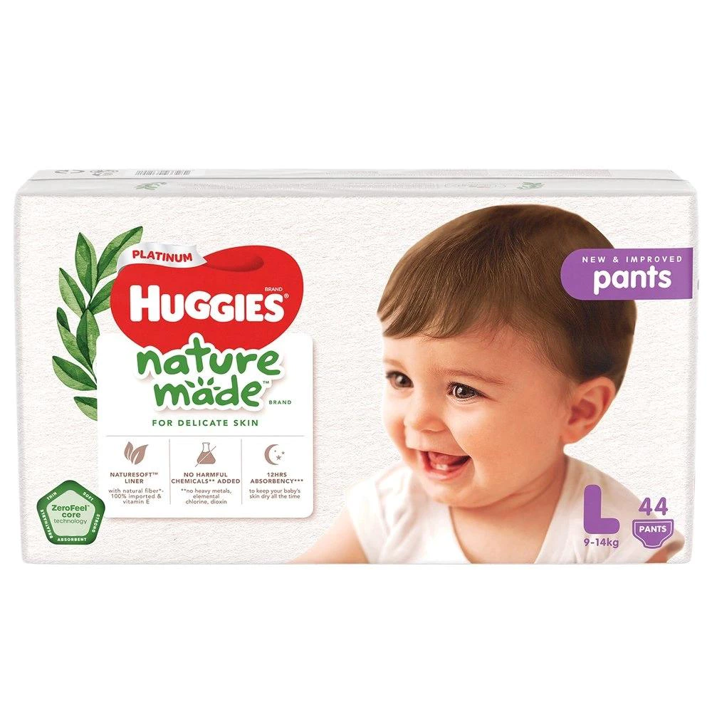 Bỉm dán/quần Huggies Platinum nature made size NB60/S82/M64/L54/M58/L44/XL38/XXL26 cho bé từ 4 - trên 15kg
