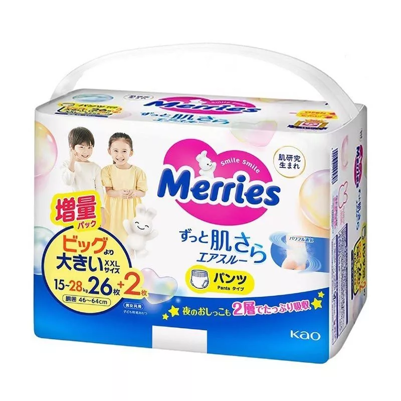 Bỉm/Tã dán, quần Merries cộng miếng nội địa Nhật đủ size cho bé