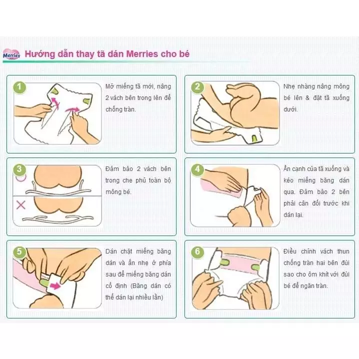 Bỉm/Tã dán, quần Merries cộng miếng nội địa Nhật đủ size cho bé