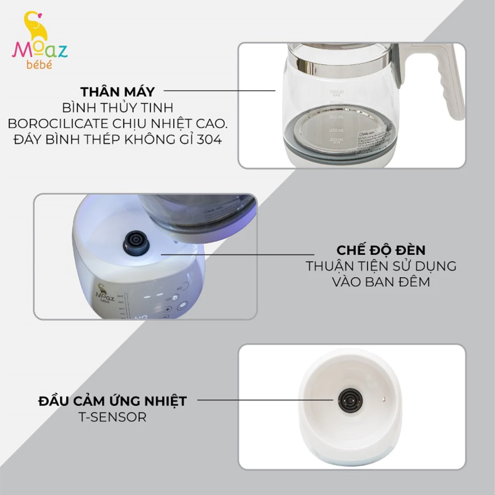 Bình đun nước thông minh Moazbebe MB002