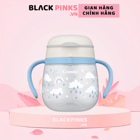 Bình nước Combi LakuMug bước 5 dung tích 240ml cá xanh/bãi biển/khủng long/đám mây/cừu trắng
