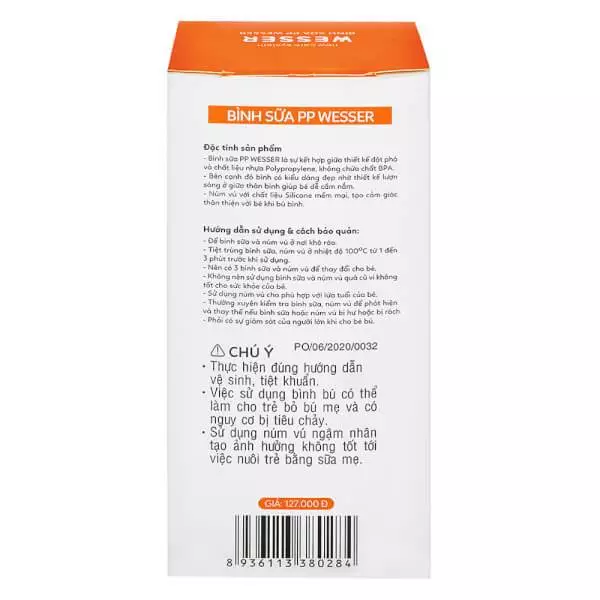 Bình sữa PP Wesser cổ hẹp 60ml/ 140ml/ 250ml