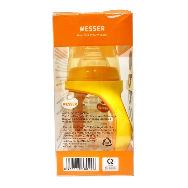 Bình sữa PP Wesser cổ rộng 180ml/ 260ml