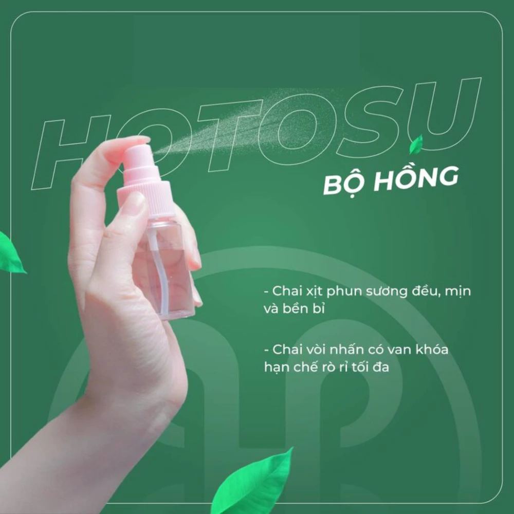 Bộ chiết mỹ phẩm Hotosu (9 món) - màu hồng/màu xanh