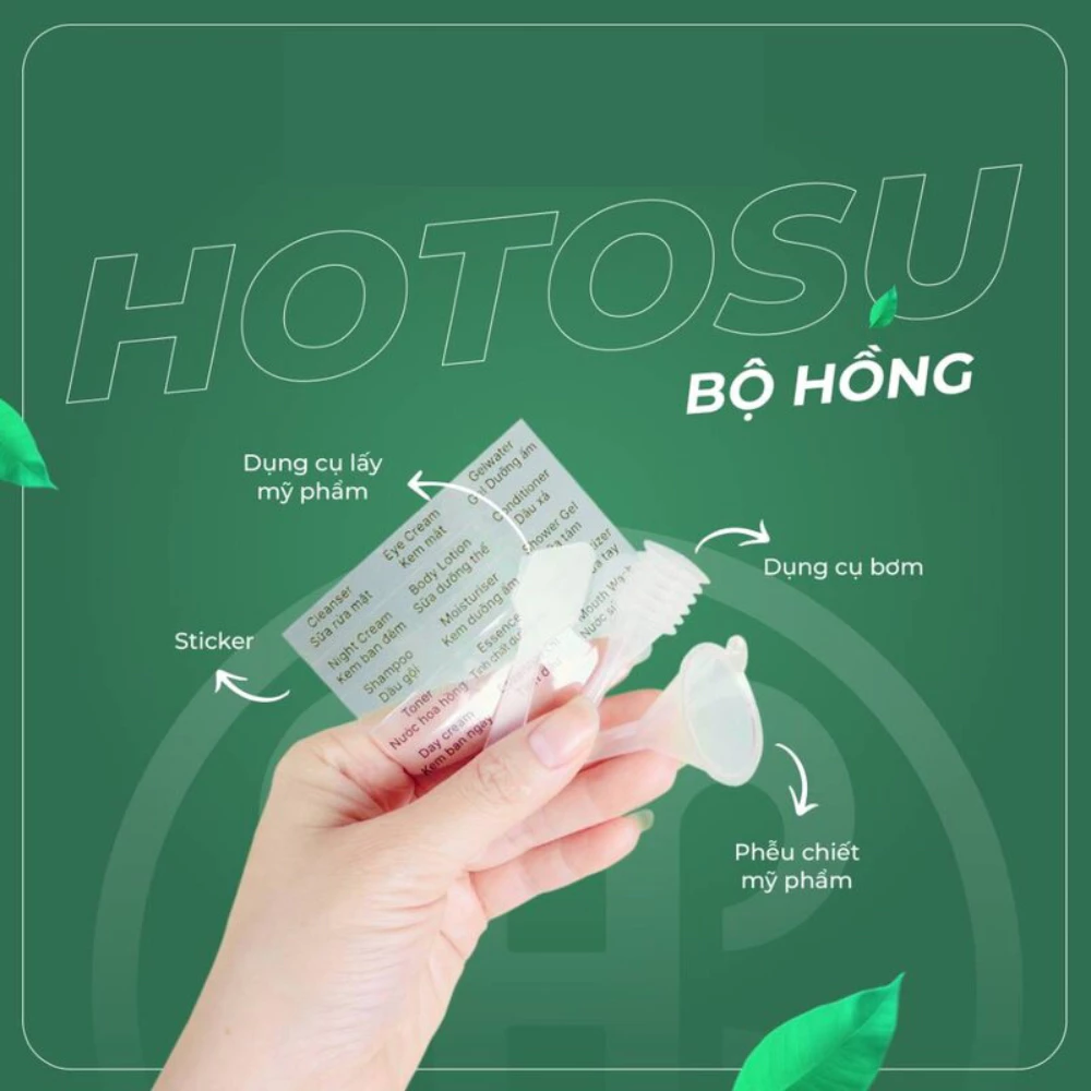 Bộ chiết mỹ phẩm Hotosu (9 món) - màu hồng/màu xanh