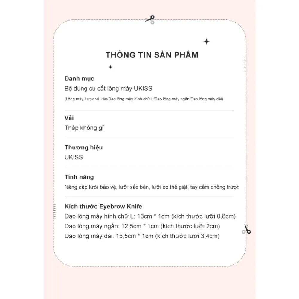 Bộ dụng cụ tỉa chân mày Ukiss