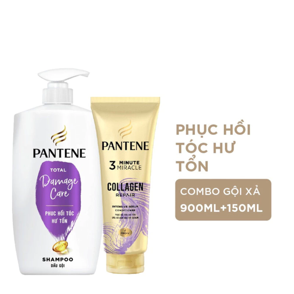 Bộ gội xả Pantene phục hồi hư tổn 900ml + 150ml