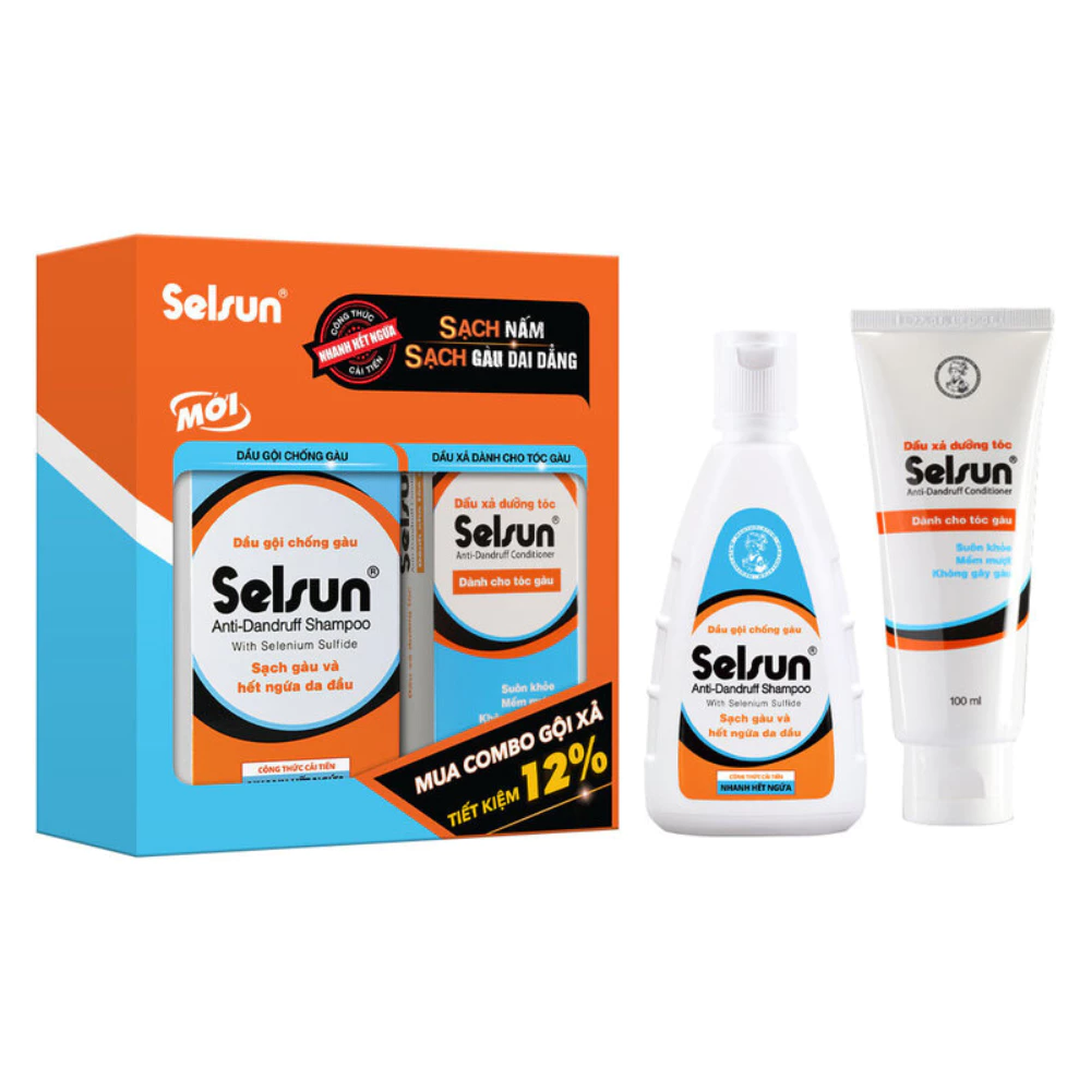 Bộ gội xả Selsun ngăn gàu & giảm ngứa da đầu 100ml x 2
