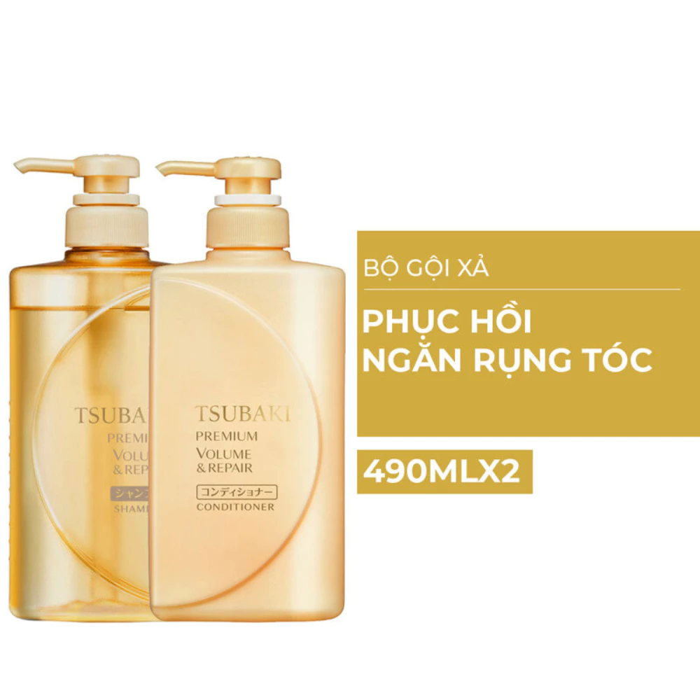 Bộ gội xả Tsubaki phục hồi ngăn rụng tóc 490ml x 2