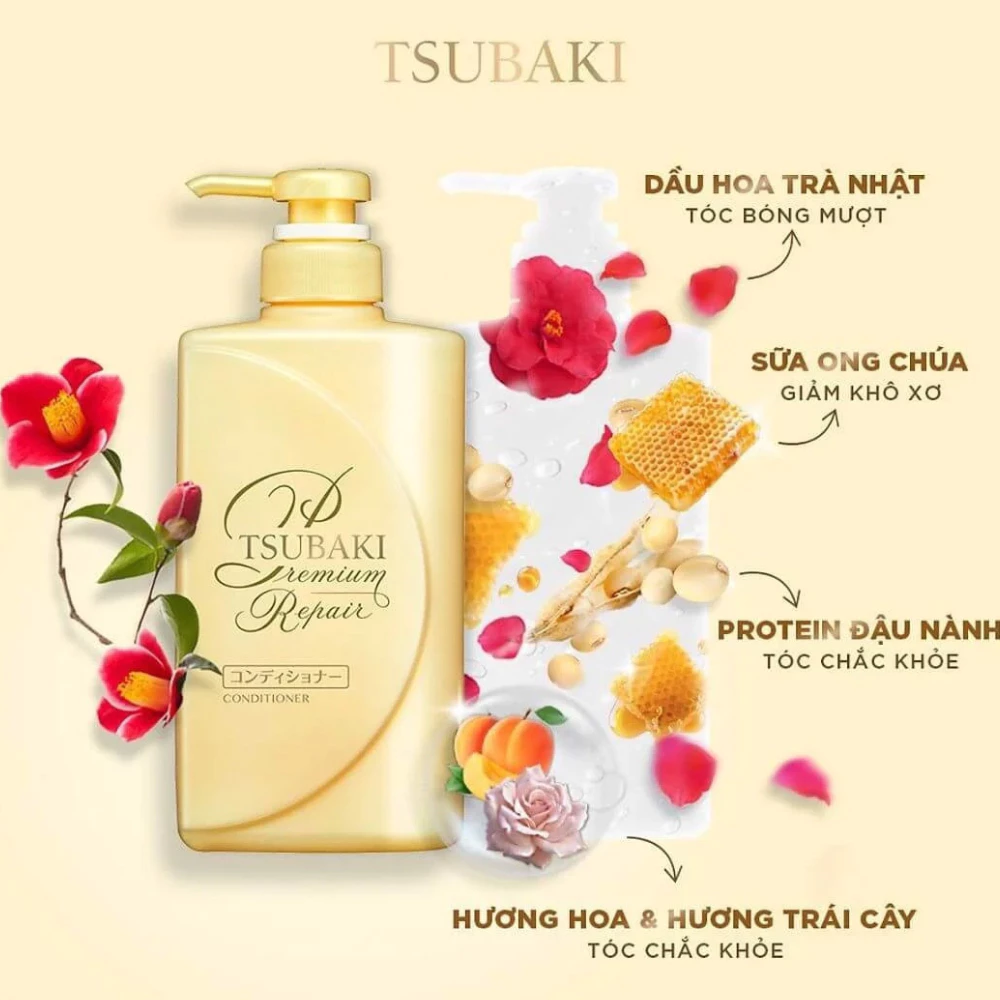Bộ gội xả Tsubaki phục hồi ngăn rụng tóc 490ml x 2