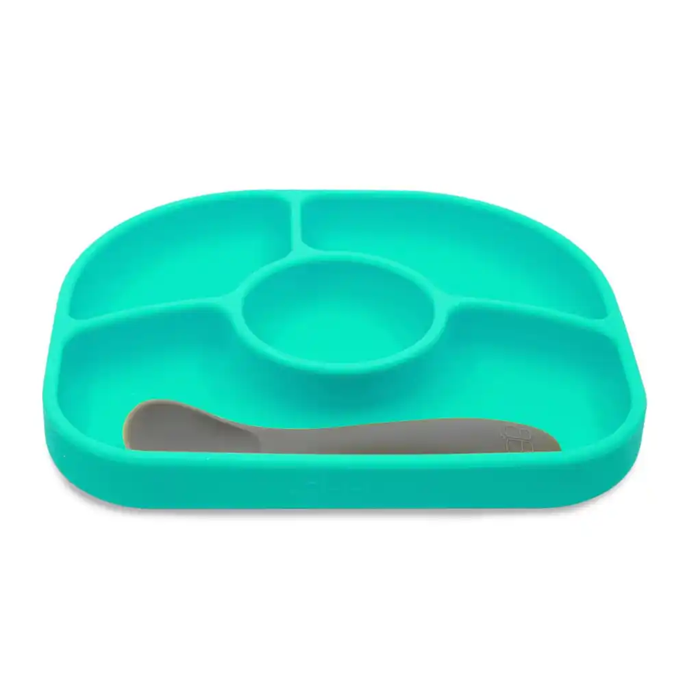 Bộ khay ăn kèm thìa silicone (FDA) bbluv Yumi Aqua/Lime dành cho bé từ 4 tháng tuổi