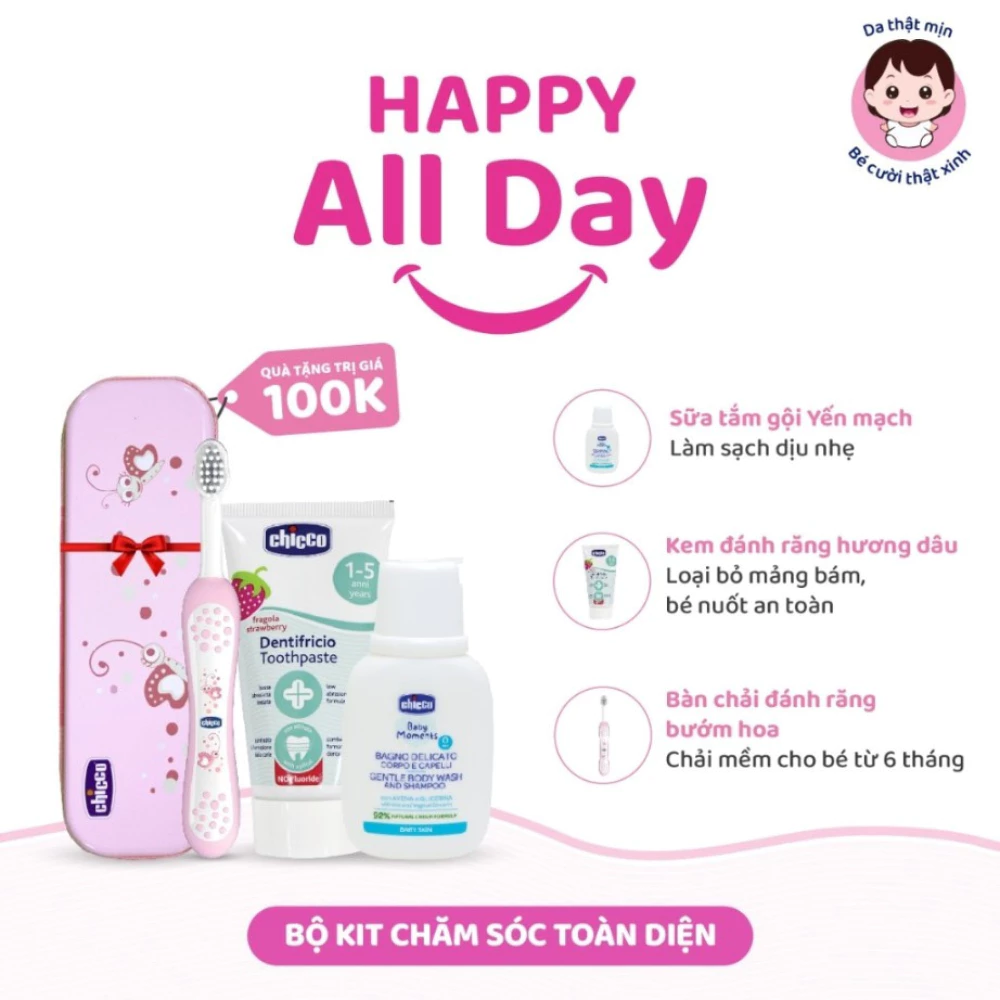 Bộ Kit Chicco Happy All Day cá xanh /hình bướm hoa