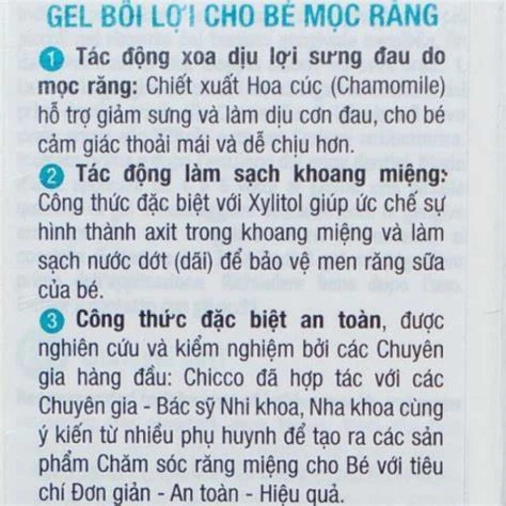 Bộ rơ lưỡi và Gel bôi lợi cho bé mọc răng Chicco
