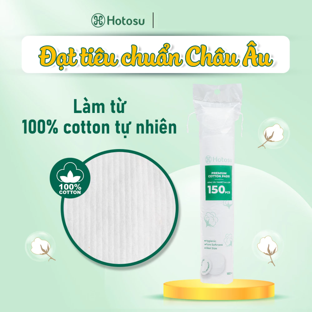 Bông tẩy trang Hotosu cao cấp 150 miếng