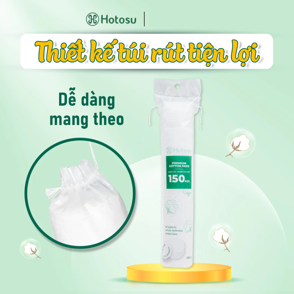 Bông tẩy trang Hotosu cao cấp 150 miếng