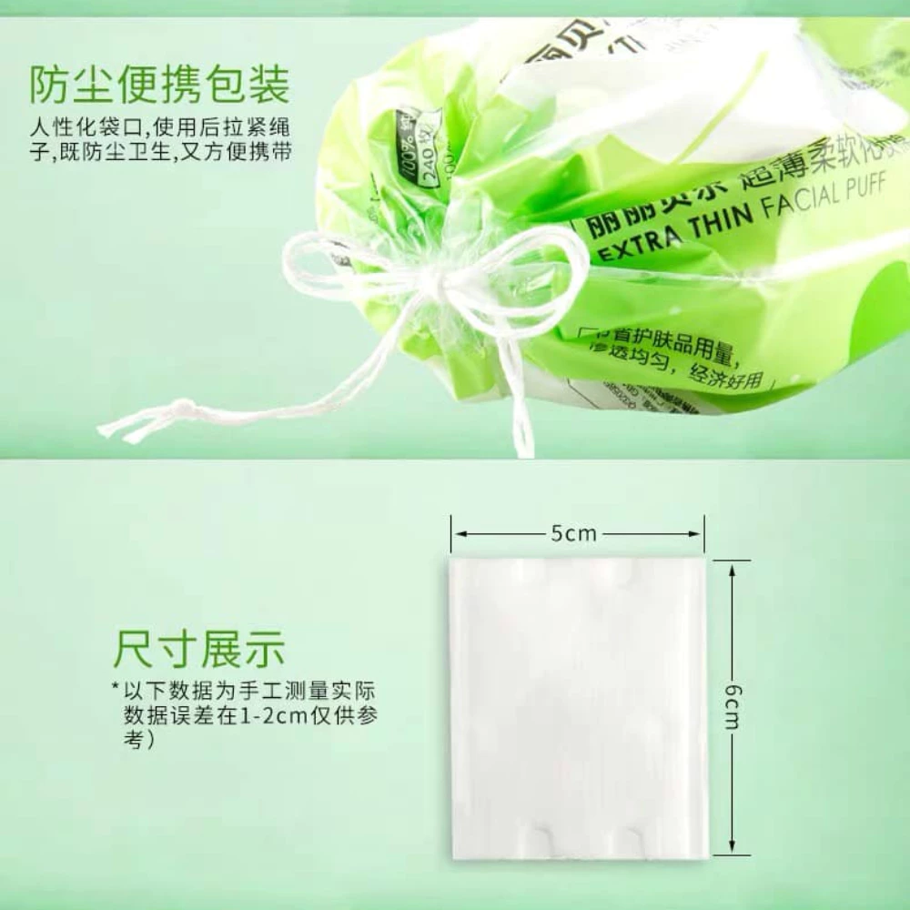 Bông tẩy trang LilyBell vỏ xanh 240 miếng