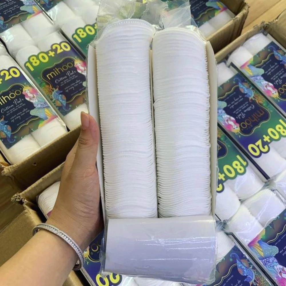 Bông tẩy trang Mihoo bông tròn túi 200 miếng