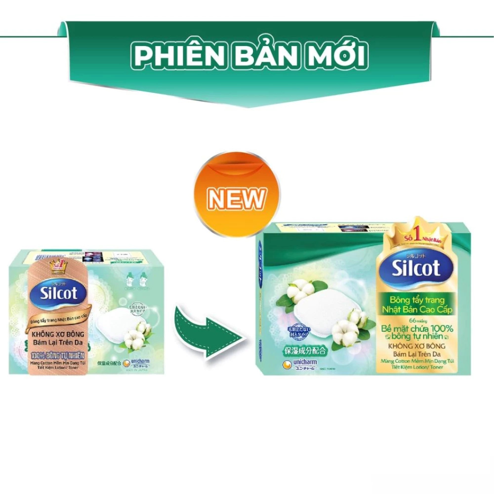 Bông tẩy trang Silcot cao cấp hộp 66 miếng