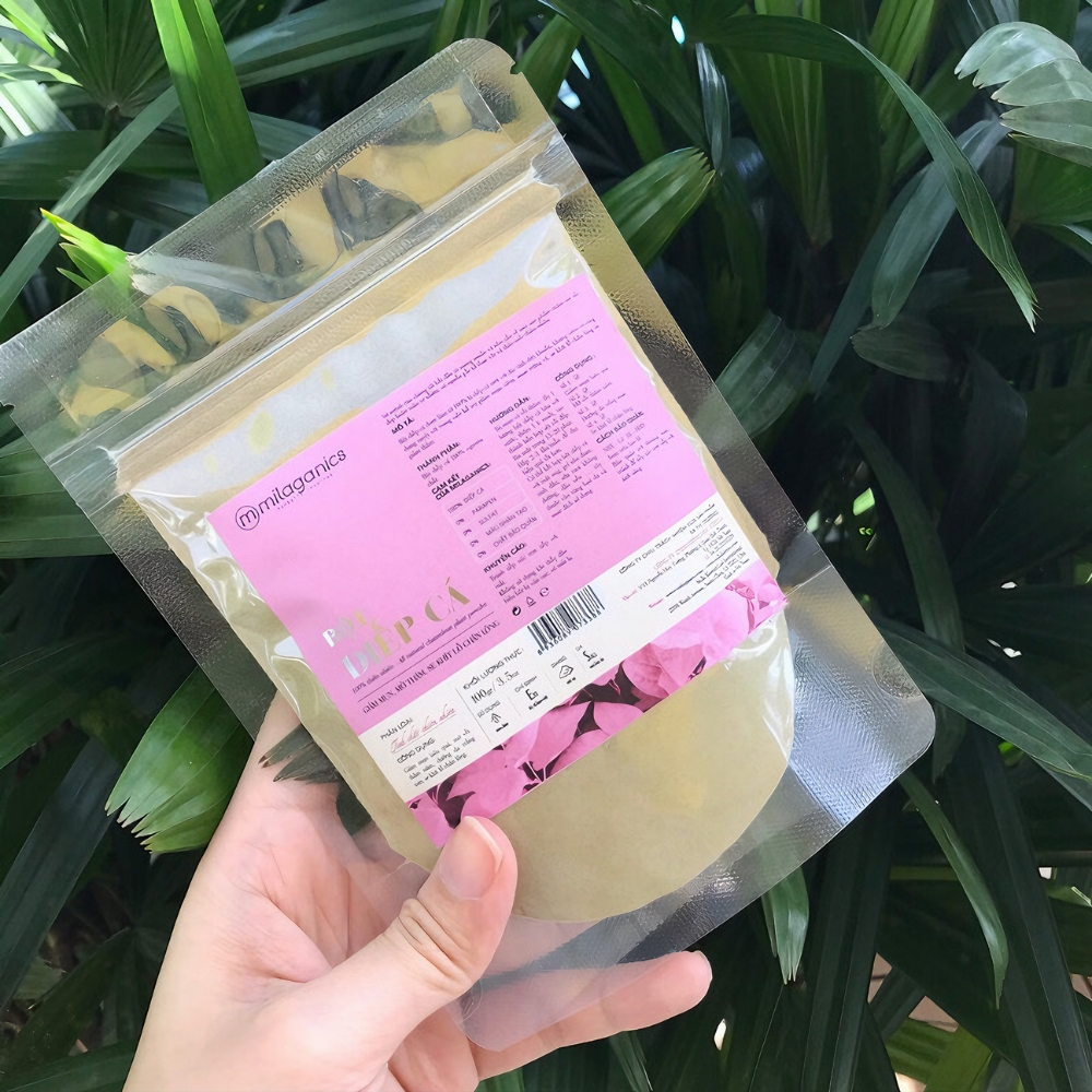 Bột Diếp Cá Milaganics giảm mụn, mờ vết thâm 100g