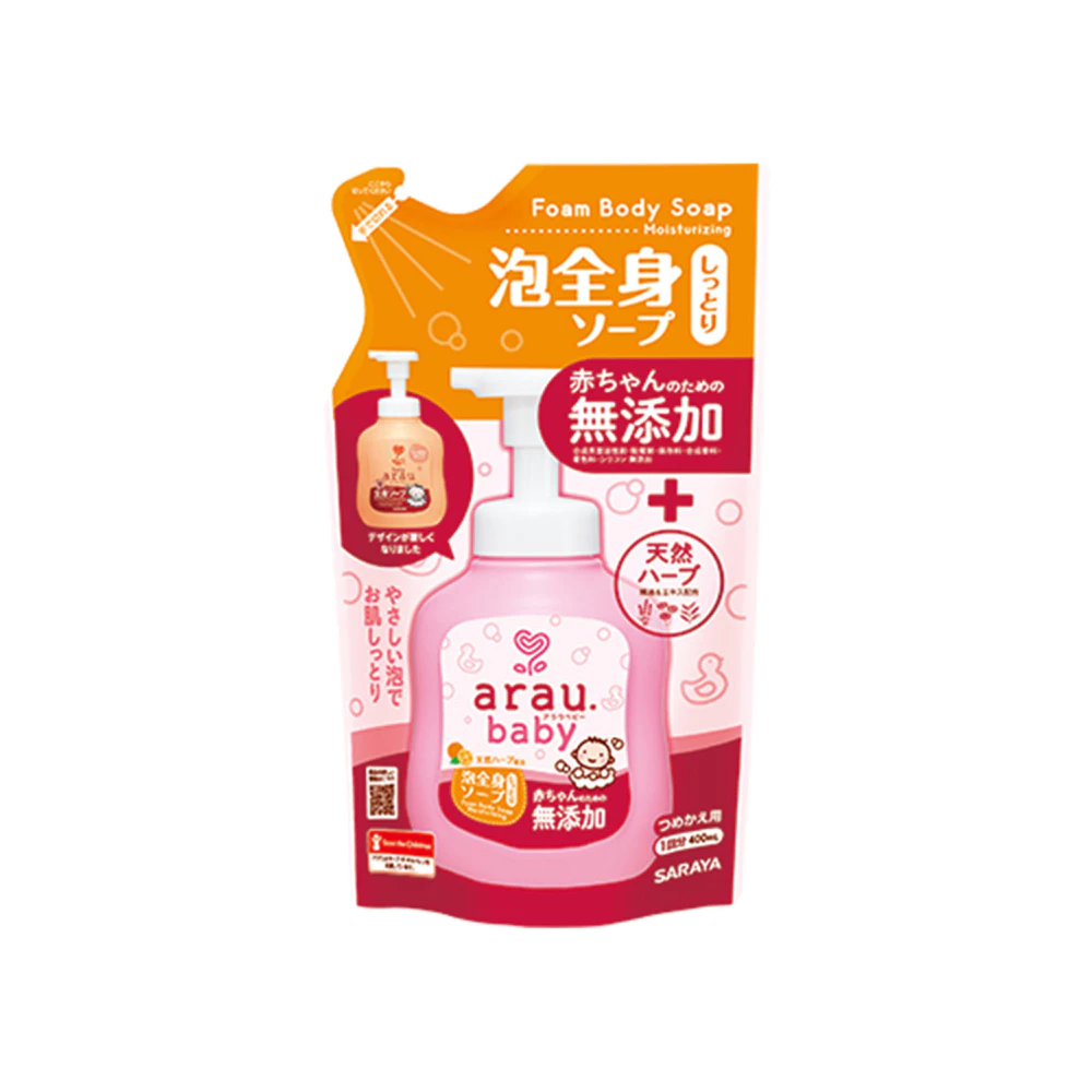 Bọt tắm gội thảo mộc Arau Baby bổ sung dưỡng ẩm - chai 450ml/túi 400ml/hộp 800ml