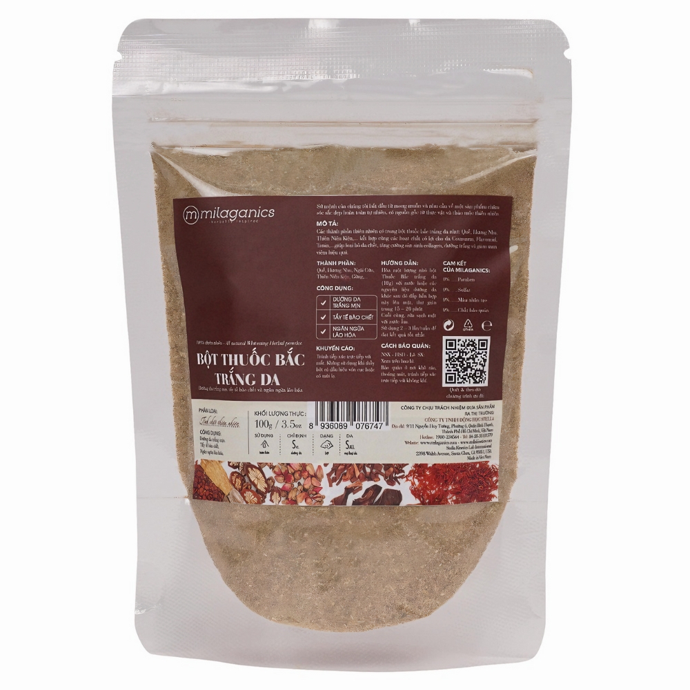 Bột thuốc Bắc Milaganics dưỡng sáng da 100g