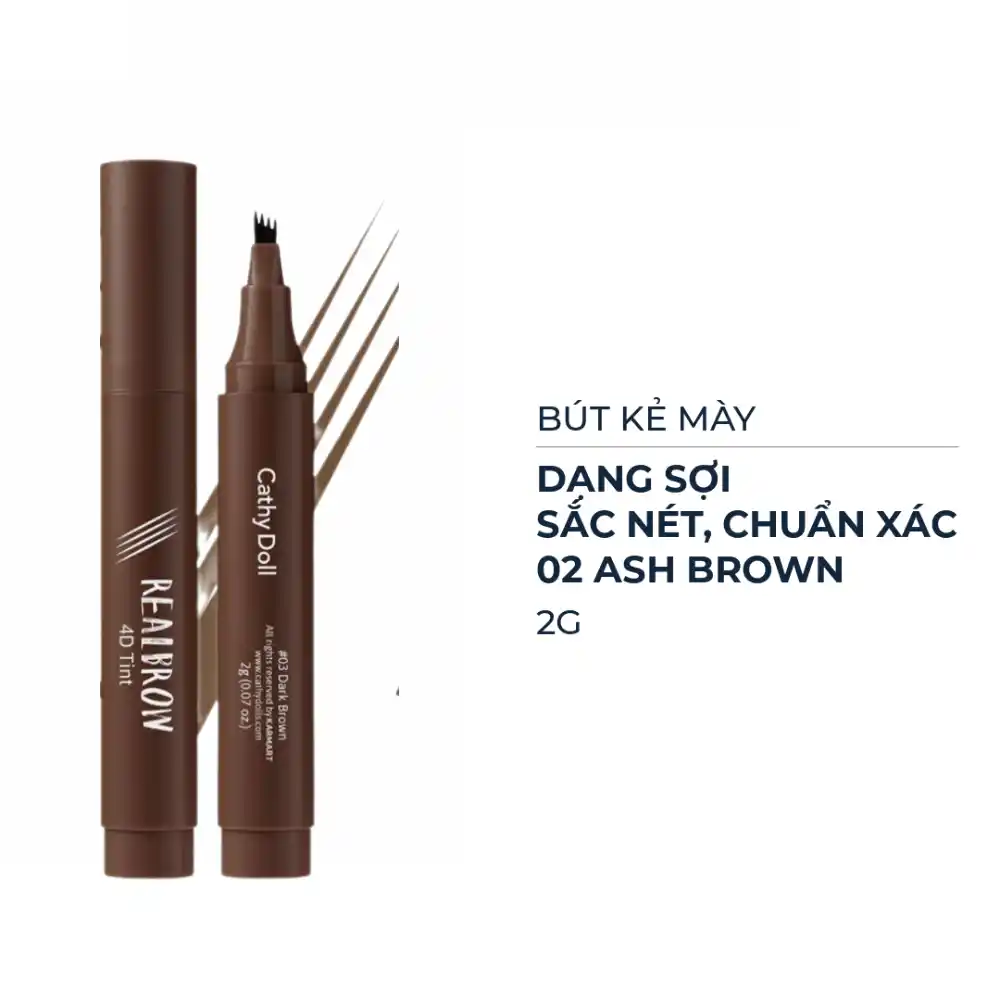 Bút kẻ chân mày Cathy Doll dạng sợi - 02 Ash Brown/03 Dark Brown/04 Grey Brown 2g