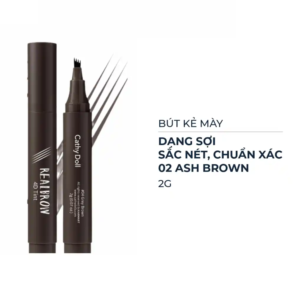 Bút kẻ chân mày Cathy Doll dạng sợi - 02 Ash Brown/03 Dark Brown/04 Grey Brown 2g