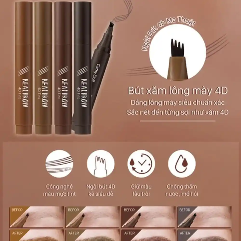 Bút kẻ chân mày Cathy Doll dạng sợi - 02 Ash Brown/03 Dark Brown/04 Grey Brown 2g