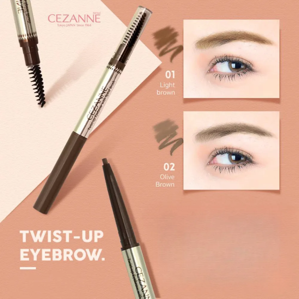 Bút kẻ lông mày 2 đầu Cezanne Twist-up 0.23g