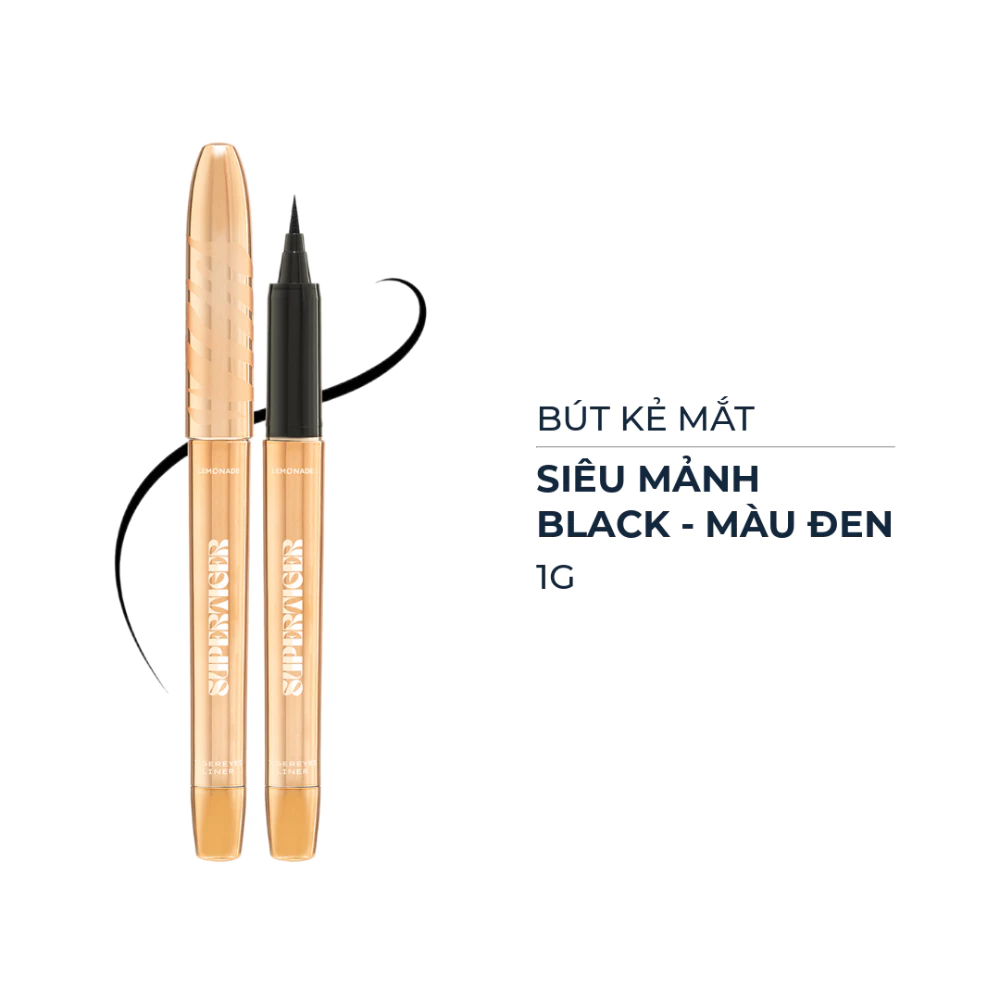 Bút kẻ mắt Lemonade Supertiger siêu mảnh- Black màu đen/Brown màu nâu 1g