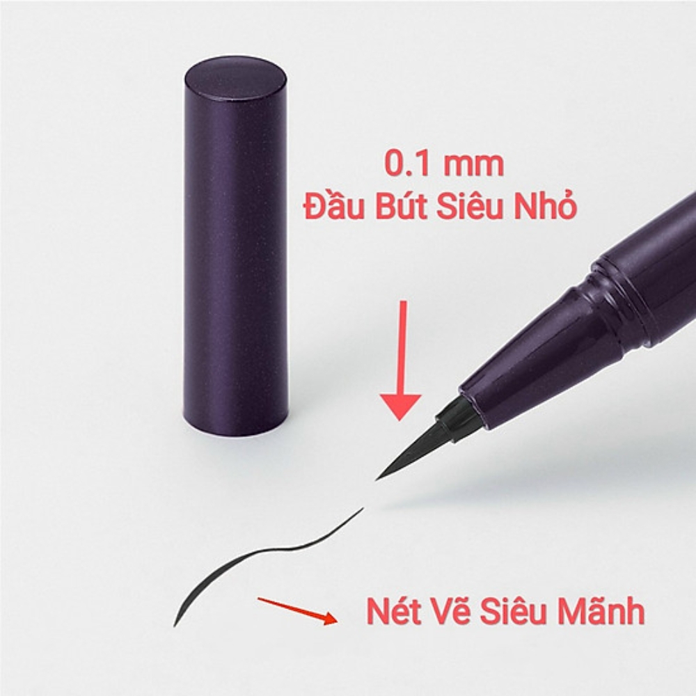 Bút kẻ mắt nước Kissme siêu mượt không trôi màu đen 0.4ml