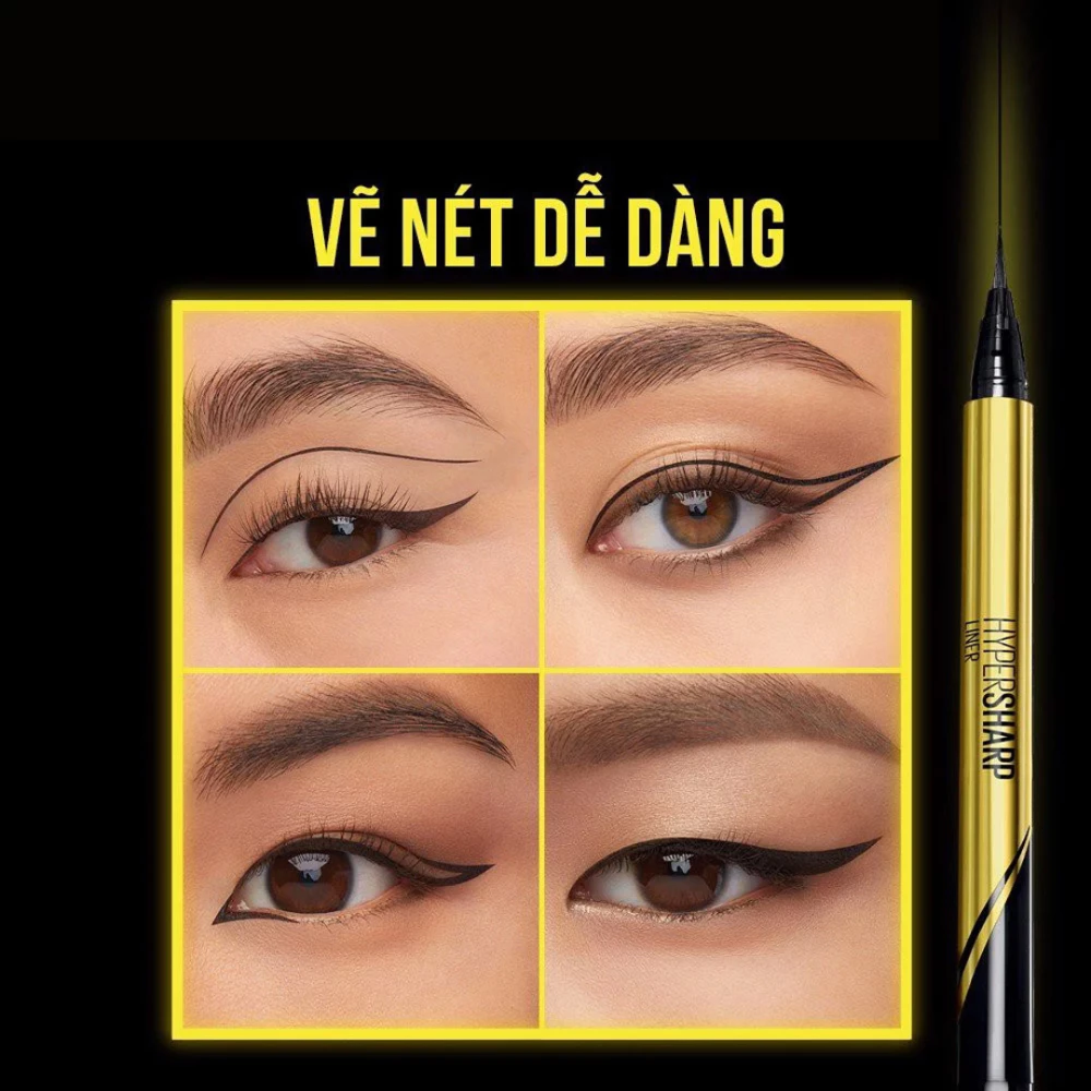 Bút kẻ mắt nước Maybelline sắc mảnh - BK 1 đen sắc sảo/BR 1 nâu tự nhiên 0.4g