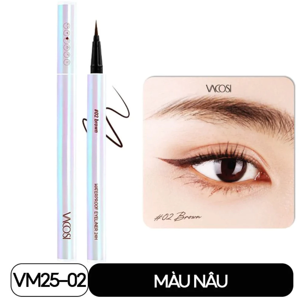 Bút kẻ mắt nước Vacosi 24h không lem - màu đen/màu nâu 0.6g