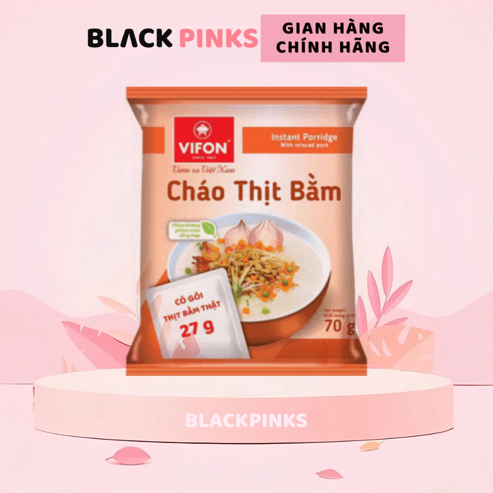 Cháo ăn liền nấm đông cô/thịt bò/thịt bằm/thịt gà/sườn/trứng muối Vifon gói 70g