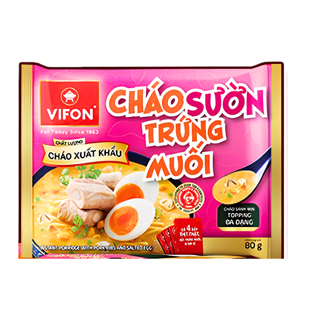 Cháo sườn trứng muối/tôm nấm Vifon gói 80g
