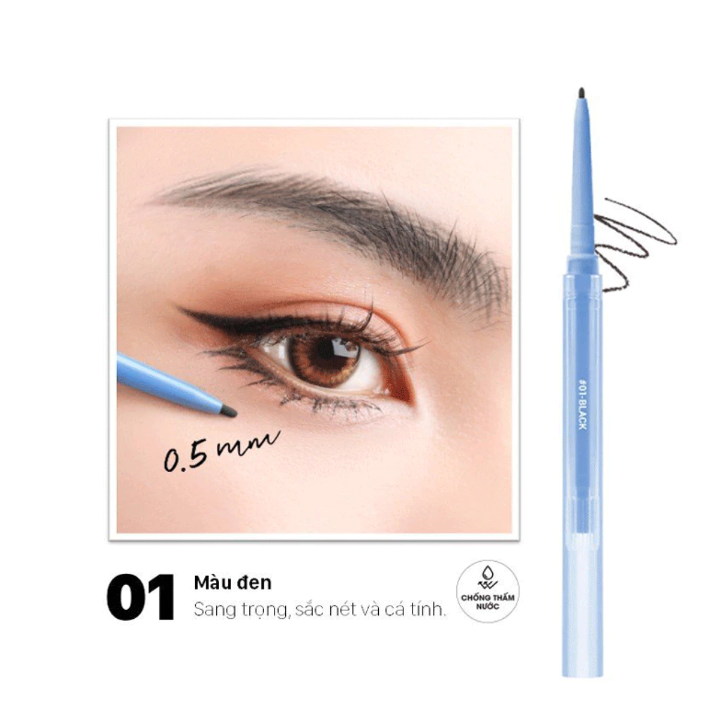 Chì gel kẻ mắt Vacosi VM26 - 01 màu đen/02 màu nâu