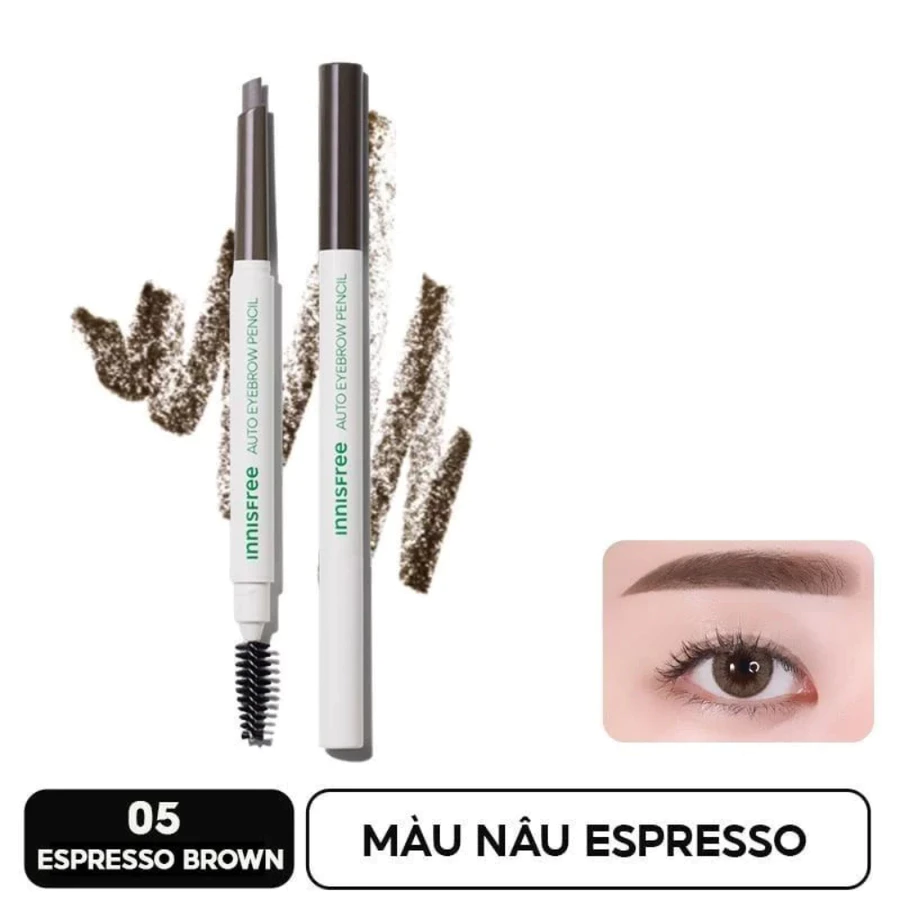 Chì kẻ chân mày Innisfree - màu 4 Ash Brown/màu 5 Espresso Brown/màu 6 Urban Brown 0.3g