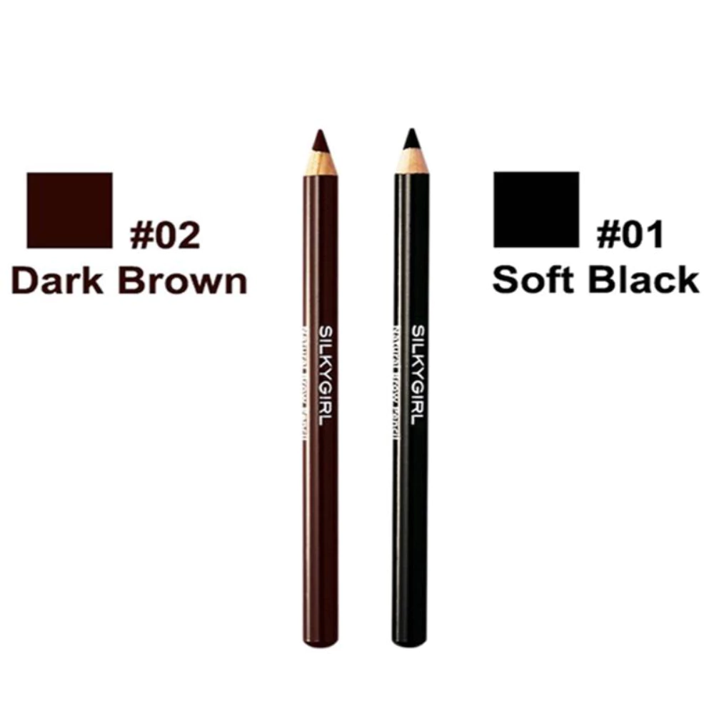 Chì kẻ chân mày Silkygirl - màu đen 01 Soft Black/màu nâu đậm 02 Dark Brown