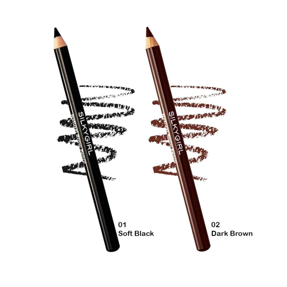 Chì kẻ chân mày Silkygirl - màu đen 01 Soft Black/màu nâu đậm 02 Dark Brown