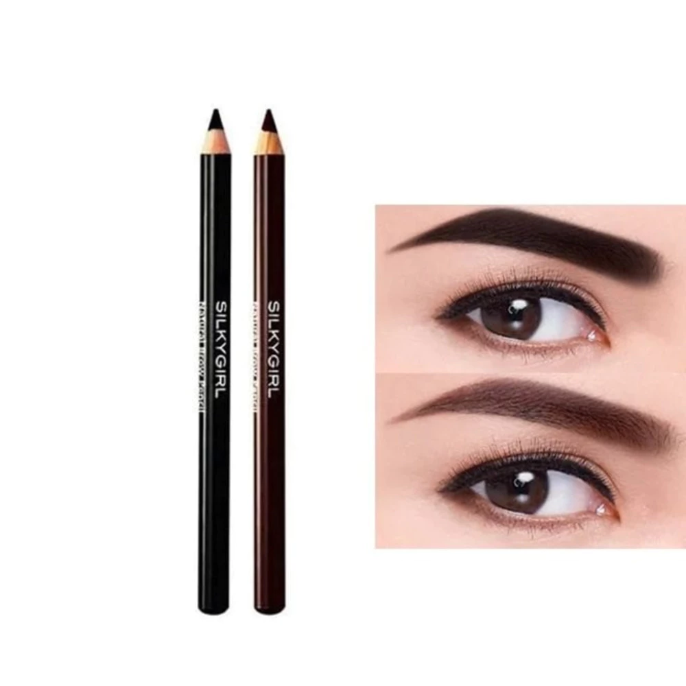 Chì kẻ chân mày Silkygirl - màu đen 01 Soft Black/màu nâu đậm 02 Dark Brown