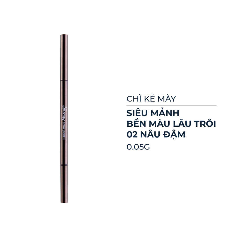 Chì kẻ mày Cathy Doll siêu mảnh - 01 xám nhạt/02 nâu đậm/03 chocolate nhạt/04 nâu cherry/05 gỗ gụ/06 nâu cà phê 0.05g