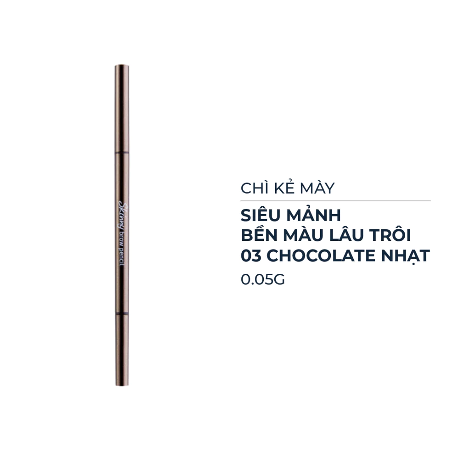 Chì kẻ mày Cathy Doll siêu mảnh - 01 xám nhạt/02 nâu đậm/03 chocolate nhạt/04 nâu cherry/05 gỗ gụ/06 nâu cà phê 0.05g