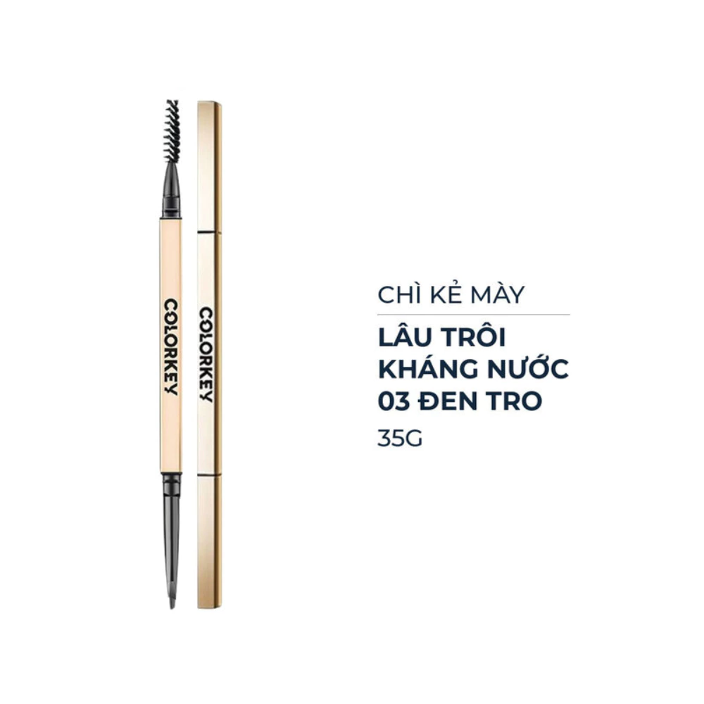 Chì kẻ mày Colorkey lâu trôi, kháng nước - 01 nâu mocha/02 nâu tây/03 đen tro 35g