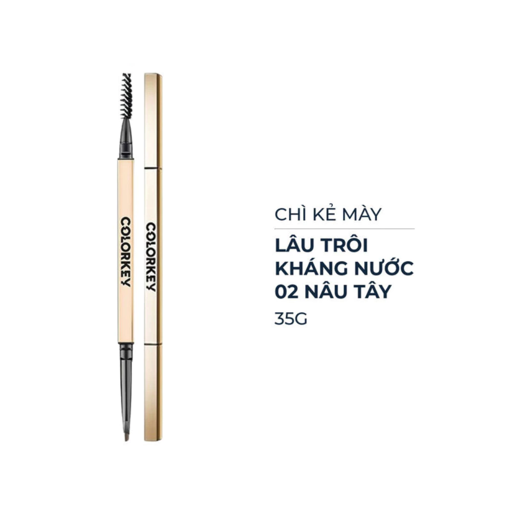 Chì kẻ mày Colorkey lâu trôi, kháng nước - 01 nâu mocha/02 nâu tây/03 đen tro 35g