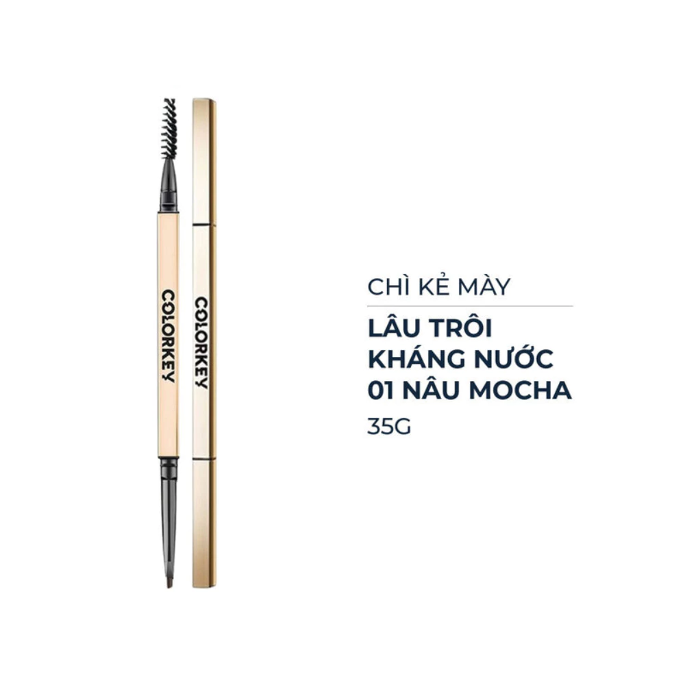 Chì kẻ mày Colorkey lâu trôi, kháng nước - 01 nâu mocha/02 nâu tây/03 đen tro 35g